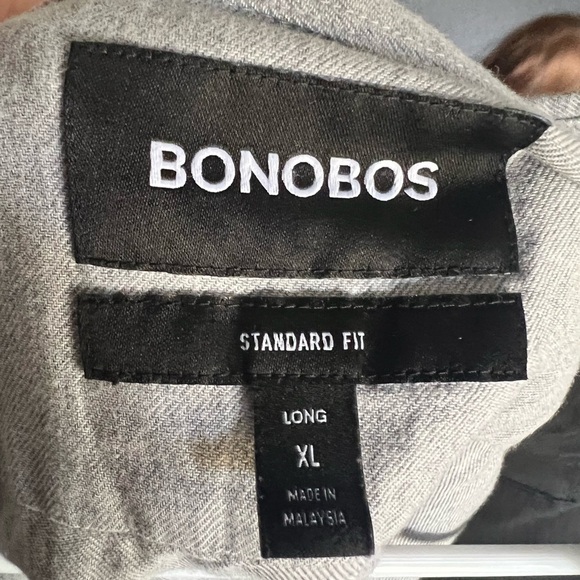 Bonobos Shirt Standard Fit Mens XL Long Gray Oxford Button Down Long Sleeve - Picture 5 of 5